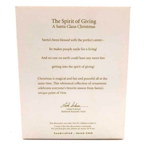 Hallmark The Spirit Of Giving Christmas Ornament Santa Sleigh Gifts 2008 Boxed - Picture 4 of 6